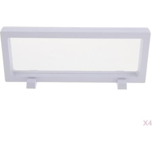 4 Pieces Jewelry Coin 3D Floating Display Box Stand Artefact Show Case