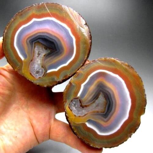 453g Pair of Unpolished Achat Agate Thunderegg Half Geode - crystals and stones healing Mineral specimen Home Decor