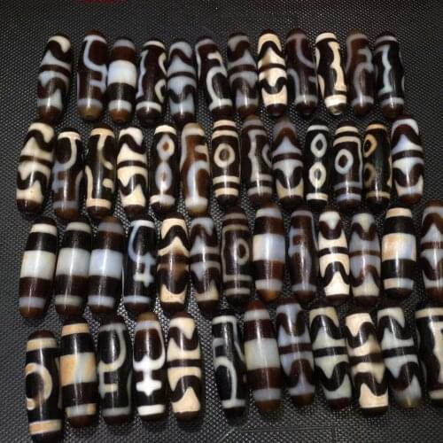 50pcs/lot Wholesale jewellery fahmi miçangas weathered horseshoe pattern ancient dzi beads agate beads bracelet charms