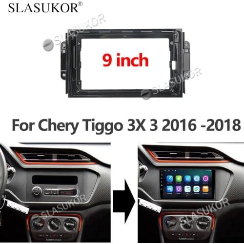 9 INCH Audio Fitting For Chery Tiggo 3X 3 2016 2017 2018 Auto Car Radio Dashboard GPS stereo panel for mounting 2 Din DVD frame