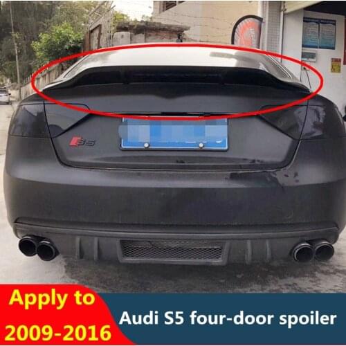 A5 S5 Carbon Fiber Car Spoiler 2008-16 For Car Trunk Tail Fin Rear Wing Audi S5 Sportback High Quality Black Spoiler Auto Parts