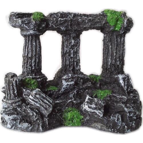 6Pcs/lot Aquarium Decoration Manual Retro Resin Fish Tank Decor Square Stone Pillars Fish Tank Artificial Stone