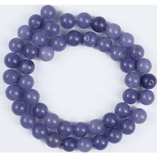 Natural Stone Beads Purple Angel Stone Round Loose Beads for Jewelry Making DIY Bracelet Earrings Accessories 15'' 4/6/8/10/12mm