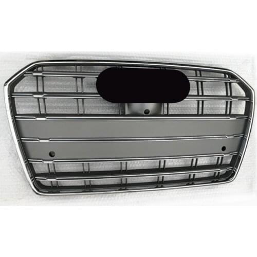 Black Car Front Bumper Grille Grill for Audi A6 c7 2016 2017 2018 2019 car-styling accessories