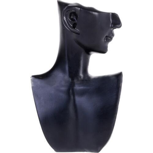 Black Resin Material Elegant Female Mannequin for Necklace Pendant Bust Jewelry Display Jewelry Store Display