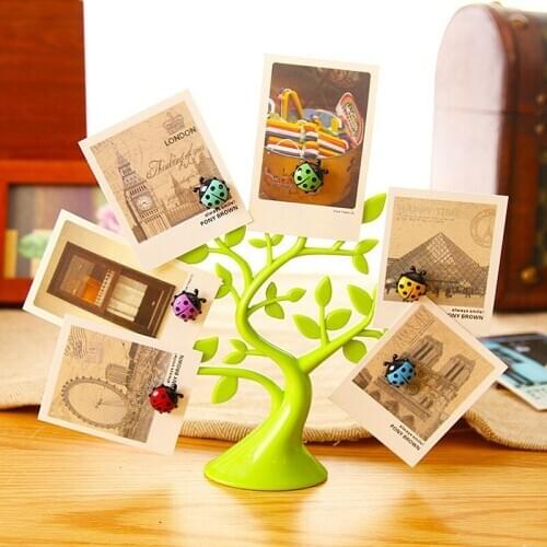 Lucky tree ladybug holder name card nip sticky note modern style creative deco fridge magnet
