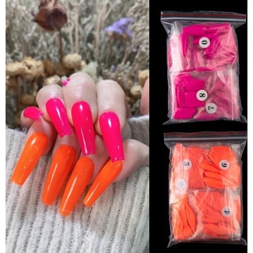 500pcs/Opp Long Fake Nails Square Acrylic Artificial Nails Finger Nails Full Cover False Nail Tips Manicure Art Faux Nails
