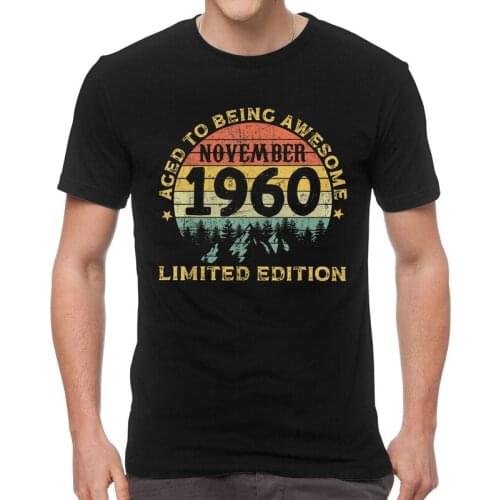 Vintage Legends Awesome Born In November 1960 Aged T Shirts Men Short Sleeve Cotton T-shirts 60th Birthday Gift Tee Tshirt Gift