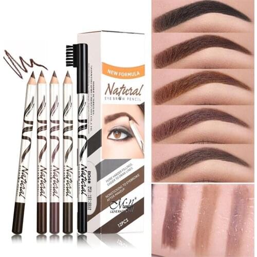 5 Colors Eyebrow Pencil With Brush Waterproof Eyebrow Tattoo Eyebrow Enhancer Dyeing Pen Long-lasting Eyebrow Makeup