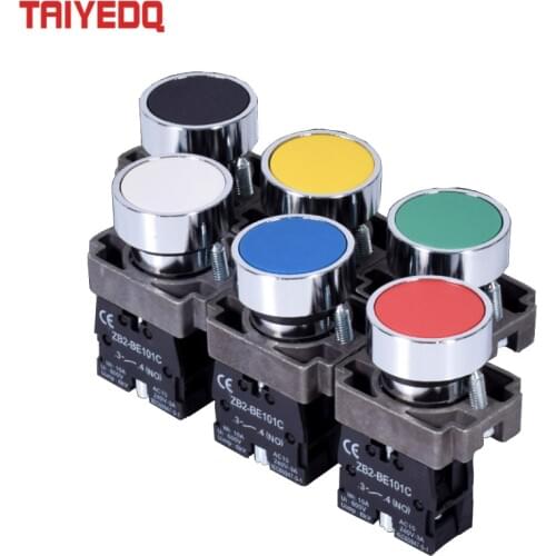 Push Button Switch Self-reset jog Round Point Touch Power Start Switch NO NC 220V 50Hz 10A Hole 22mm