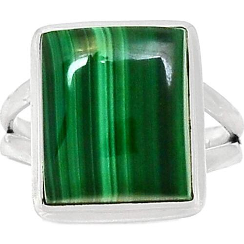 Genuine MALACHITE Ring 925 Sterling Silver Jewelry,USA Size :7.5, MHBAR3766