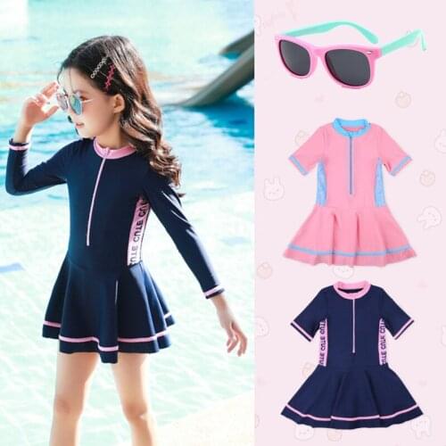 Girs Swimsuit Bathing Suit And Fashion Polarized Sunglasses Beachwear Dress One Piece Girls Swimsuit Girls Fashion Swimwear