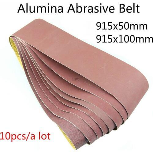 10pcs 915*50mm 915*100mm Sanding Belts grit 40-grit 1000 Abrasive Sanding Screen Band for Wood Soft Metal Grinding Polishing