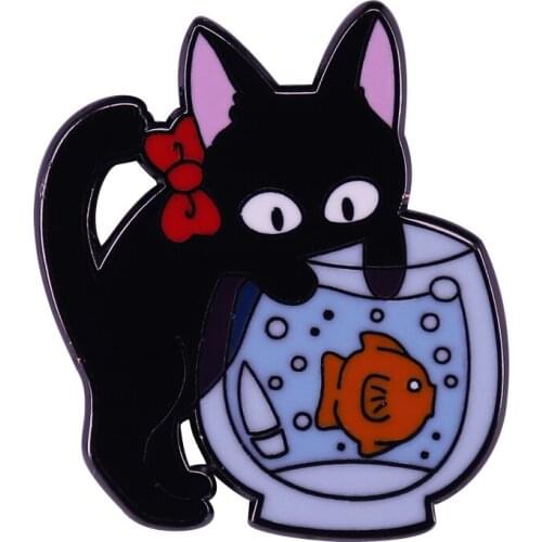 Cute Jiji fan art badge A tribute to my favorite Ghibli anime movie characters