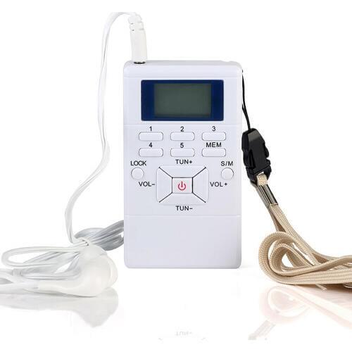 Mini Portable Pocket LED FM Radiodual channel single Digital FM Radio Dual Channel with Earphone Digital Display Radio Pocket