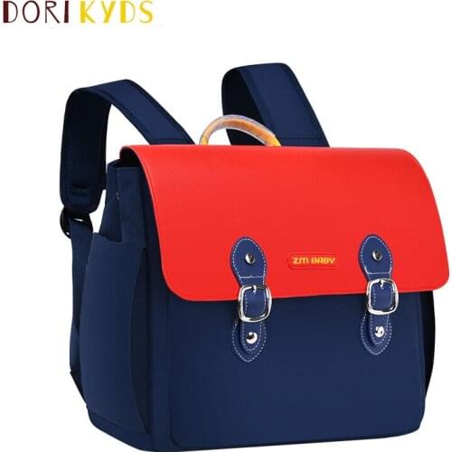 DORIKYDS Fashion Childrens Backpack Square Shape Large Capacity Schoolbag PU Leather Waterproof Mochila Infantil for Kids