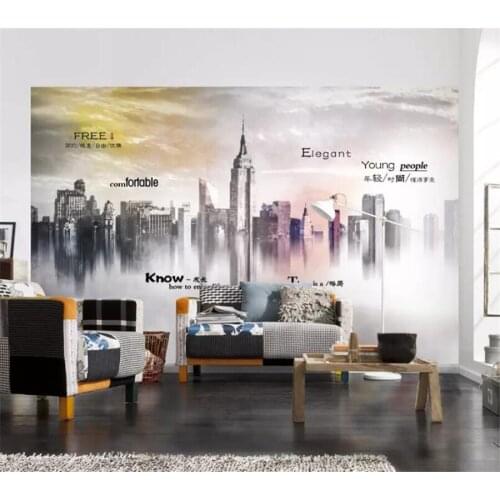 Beibehang Custom Photo Wallpaper 3d Fresco European Ink Architecture living room TV Background wall papel de parede 3d wallpaper