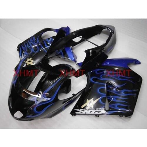 For CBR1100 XX 1996 - 2005 Full Body Kits CBR 1100 XX 2002 Fairing BLACKBIRD 2000 Black Blue Flame Fairing