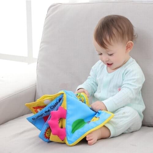 Educational Baby Rattles Mobiles Toys Infant Kids Early Development Cloth Books Cartoon Animal Learning Unfolding Animal Book