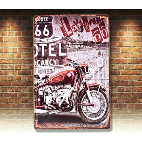 Route 66 Poster Vintage Tin Metal Signs Pub Bar Decor Art Wall Hanging