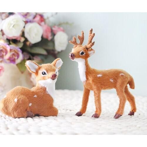 Simulation Realistic Artificial Deer Toy Polyethylene Feather Deer Doll Gift Decoration