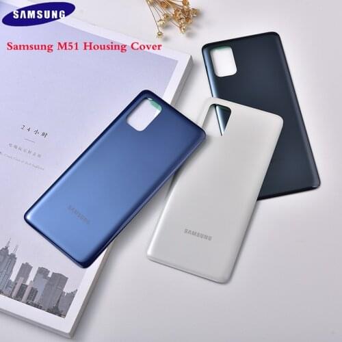 Samsung Galaxy M51 Back Plastic Battery Housing Repair Cover Rear Door Case Replacement Accessories For Galaxy M51 With Stickers