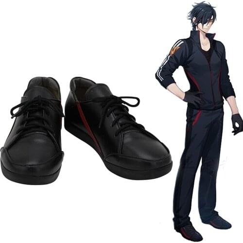Touken Ranbu Shokudaikiri Mitsutada Cosplay Boots Black Leather Shoes Custom Made Any Size