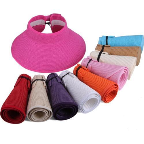2017 The Hot sale Beach cap sunbonnet visor straw hat female summer sunscreen folding big sun hat for girl hat