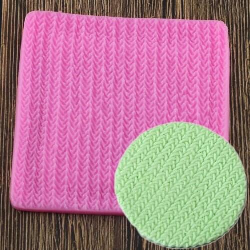 Sweater Fabric Knitting Texture Biscuits Embossed Pad Decorating Lace Mat Tool Silicone Molds Fondant Cake Decorating
