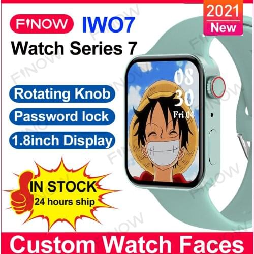2021 Finow iwo Smartwatch Series 7 IWO7 relogio Rotate Button 1.82 inch Infinite Screen Smartwatch for IOS Android Phone PK N76