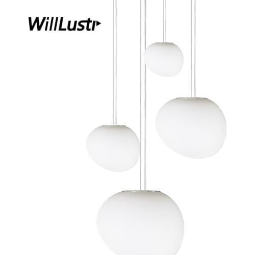 Modern Glass Pendant Lamp Irregular Stonelike Hotel Lobby Mall Hall Villa Stair Duplex Living Room Customizable Hanging Lighting