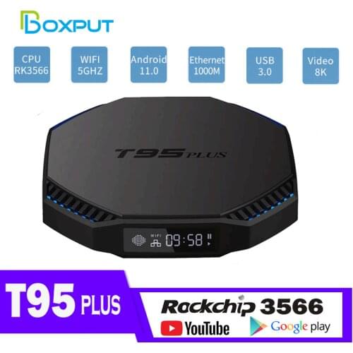 T95plus Android 11.0 Tv Box 8G RAM RockChip RK3566 8K Ultra HD Media Player Netflix Account Rockchip3566 Dual Wifi 2.4G/5G TvBox