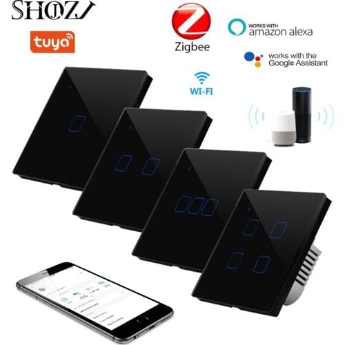 WiFi Touch Switch Wall Light Switch Smart Home Zigbee Wireless Remote Control EU/UK Standard Alexa Compatible Hogar Inteligente