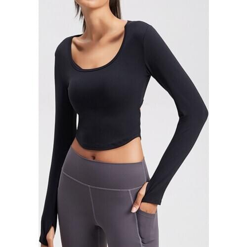 SALSPOR Women Yoga Shirts Sports Breathable Push Up Long Sleeve Fitness Running Workout Quick Dry Athletics Gym Sportswear