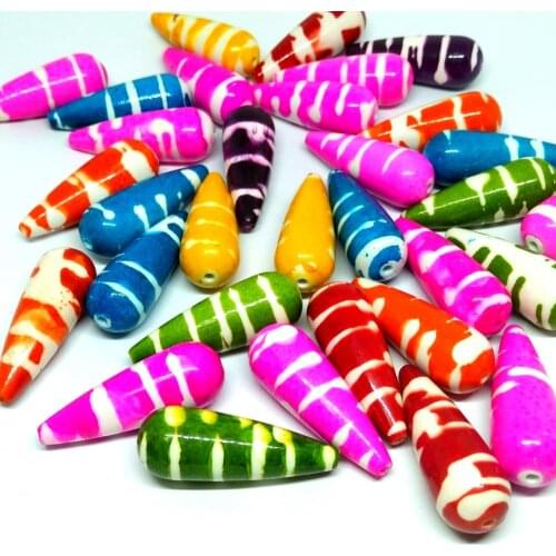 13Mm*35mm 10pcs Resin Carrot-shaped Stripes with perforated beads, earrings, bracelets, necklaces, jewelry accessories, optionl