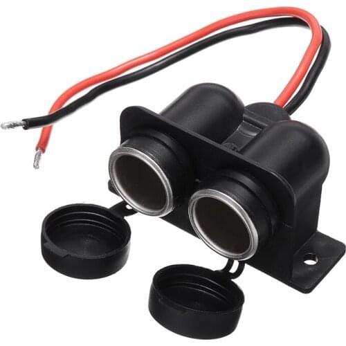 12V Dual Splitter Charger Car Cigarette Lighter Socket Splitters Charger Power Adapter Outlet Accessories for Motorbike Boat