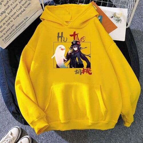 2021 Kawaii Genshin Impact Printed Hu Tao Hoodie Men Women Sweatshirts Pocket Clothing Dropshipping Casual Streetwear Hoody