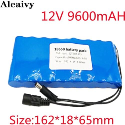 2021 new 18650 lithium ion battery portable rechargeable battery DC 12 V 12.6 V 9600 mAh battery / 12.6V battery pack + 12.6V1A