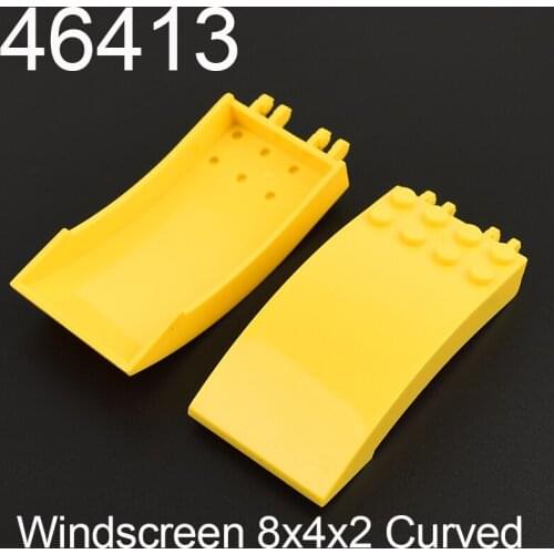 4PCS 46413 Windscreen 8x4x2 Curved [2 Dual-Fingered Click Hinges] Building block accessories parts MOC DIY Education Build Toys