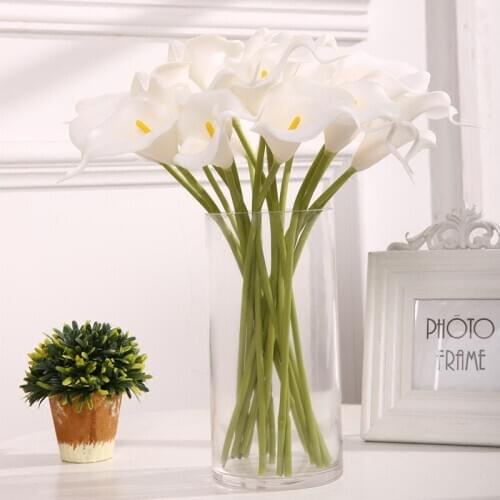 5Pcs Calla Lily Bouquet Artificial Flower Arrangement Real Touch PU Calla Lily Centerpieces For Wedding Home Decor Table Flower