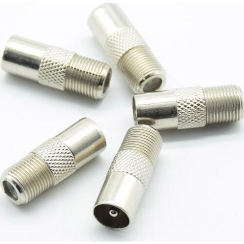 5pcs/lot STB Quick Plug RF Coax F Female To RF Male Connector TV Antenna Coaxial Connector F Connector TV Coaxial plug