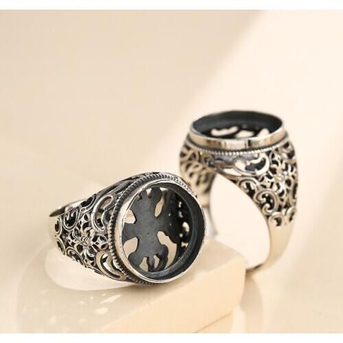 925 STERLING SILVER Semi Mount Bases Blanks base blank Pad men ring Setting jewelry findings (without stone) A5404