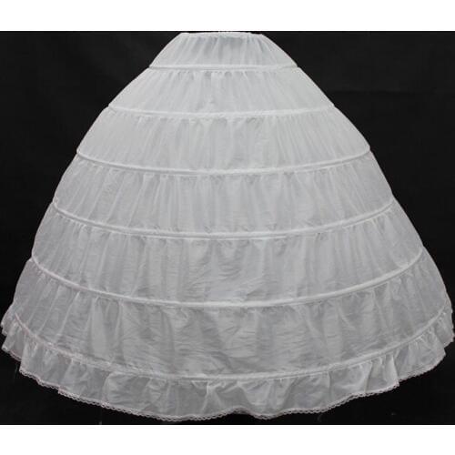Ball Gown Cheap Long Bridal Petticoats for Bride Dress 6 Hoop Crinoline Petticoat Wedding Accessories Petticoat