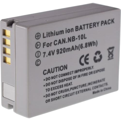 NB-10L Battery for Canon PowerShot SX40 SX50 SX60 HS G1 G3 X G15 G16