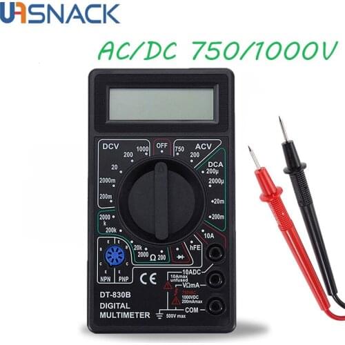 1pcs LCD Digital Multimeter AC/DC 750/1000V Digital Multimeter for Voltmeter Ammeter Ohm Tester Meter Voltage Current with Probe