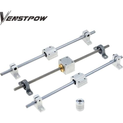 3D Printer guide rail sets T8 Lead screw length 300mm + linear shaft 8*300mm + KP08 SK8 SC8U + nut housing +coupling