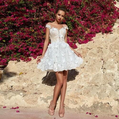 Cap Sleeve Backless Above Knee Short Wedding Dress With Beading Crystal Appliques Flowers Alibaba China Summer Wedding Gowns