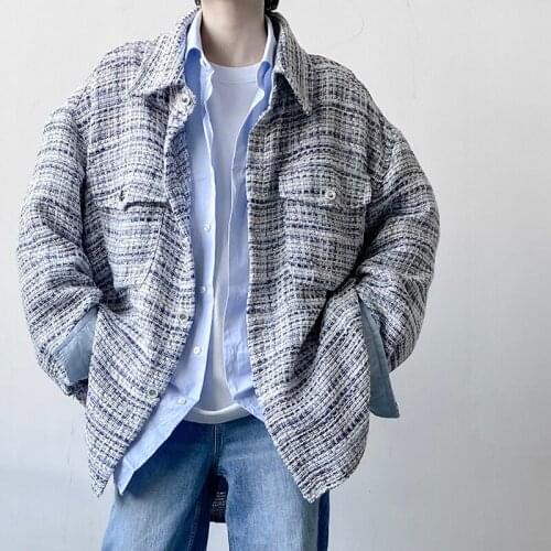 Vintage Wool Shirt Jacket Men Streetwear Fashion Oversize Loose Casual Long Sleeve Thick Shirt Coat Male Women Outerwear Couple