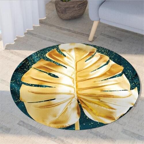 Golden Leaves Square Anti-Skid Area Floor Mat 3D Rug Non-slip Mat Dining Room Living Room Soft Bedroom Carpet 01