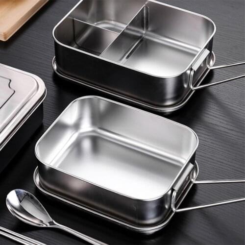 800ml / 1000ml Aluminum Outdoor Portable Square Camping Lunch Box Canteen Lunch Lunch Box